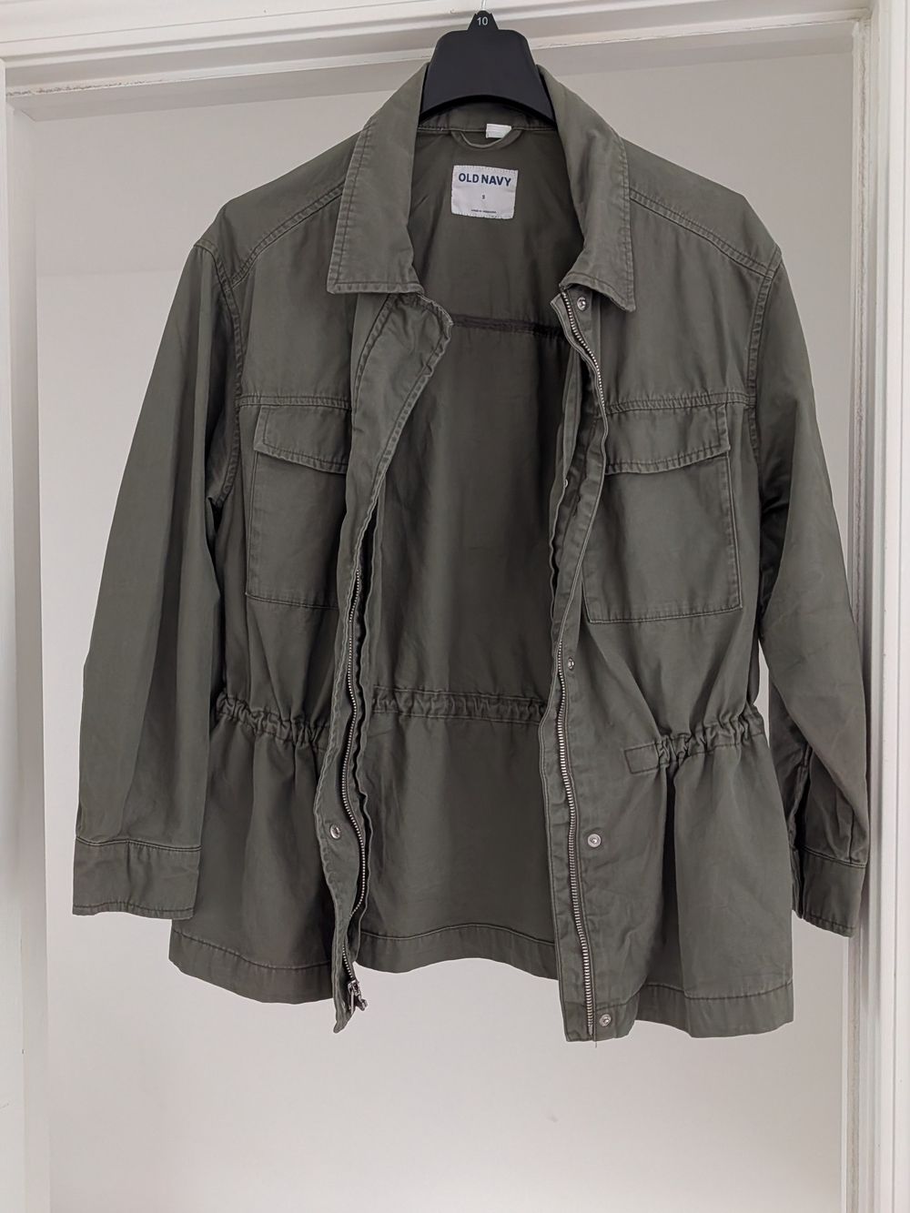 Old Navy Women's Olive Green Drawstring Utility Jacket